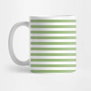 Fern Green Horizontal Stripes Pattern Mug